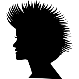 女性の頭のシルエットに短い髪 icon