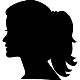 siluetta laterale della testa della donna icona