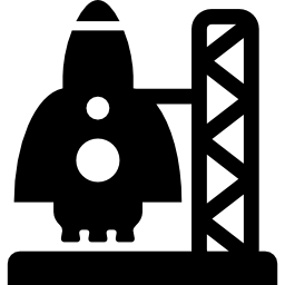 Space ship on base icon
