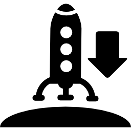 Rocket descending to Earth icon