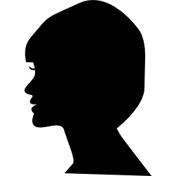 Woman head side view silhouette icon
