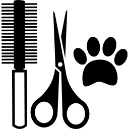 Набор инструментов для парикмахерской домашних животных иконка