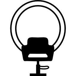 krzesło i lustro salonu fryzjerskiego ikona