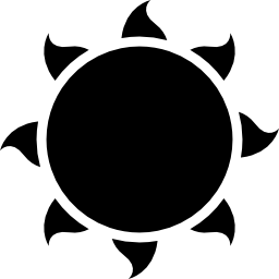 Форма солнца с маленькими лучами иконка