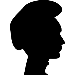 testa dell'uomo con una silhouette di vista laterale del cappello icona