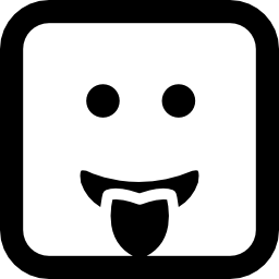 Emoticon square face with tongue out icon