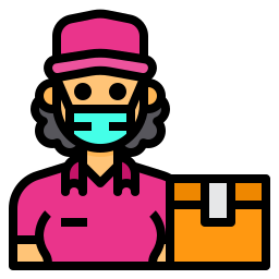 Delivery woman icon