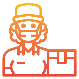 Delivery woman icon