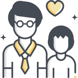 Father and daughter icon