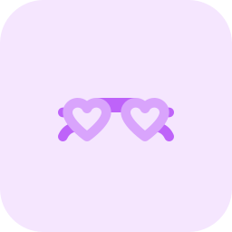 Heart glasses icon