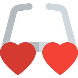 okulary serca ikona