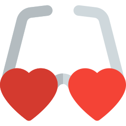 lunettes coeur Icône