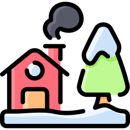 houten huis icoon