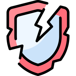 Broken shield icon