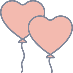 Воздушный шар в форме сердца иконка