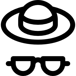 Hat and glasses icon