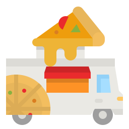 Pizza truck icon