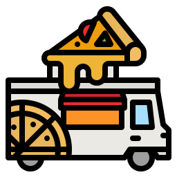 camión de pizza icono