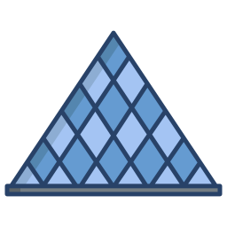 pirámide del louvre icono