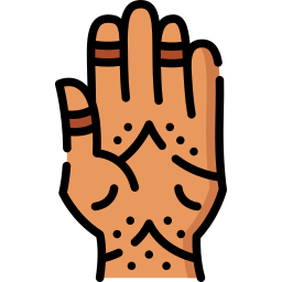 mano pintada con henna icono