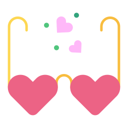 Heart glasses icon