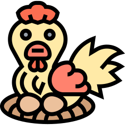gallina, huevo icono