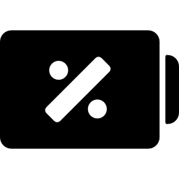 batteriestatus-symbol mit prozentzeichen icon