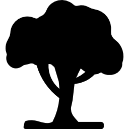 forma de silueta negra de árbol icono
