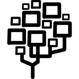 fogliame dell'albero dei rettangoli icona