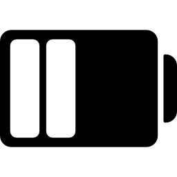 batterijstatus met half vermogen icoon