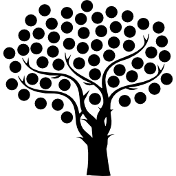 boom met dunne takken en kleine stippen bladeren icoon