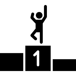 spielgewinnerfeier auf dem podium icon