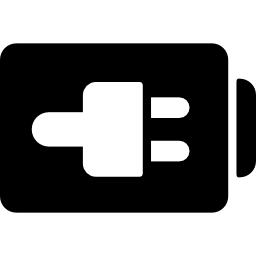 Plug on battery status interface symbol icon