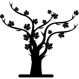 siluetta dell'albero di autunno icona
