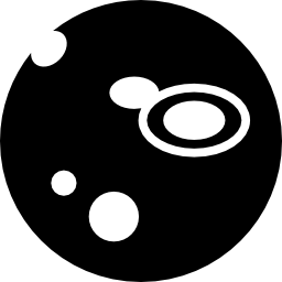 Space view in a circle of telescope icon