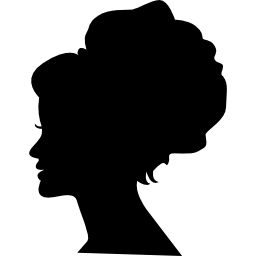 Female head with big hair shape on it icon