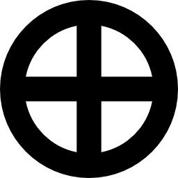 znak ziemi koła z krzyżem ikona