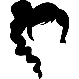 Female dark long hair shape of juvenile style icon