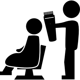 situación de peluquería de dos personas icono
