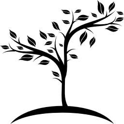 Small fruit tree growing on earth icon