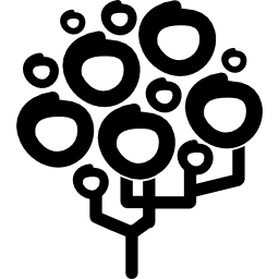 Tree of hand draw foliage circles icon