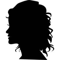 mujer, silueta, cabeza, vista lateral icono
