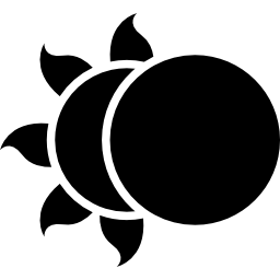 lune couvrant partiellement le soleil Icône