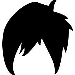 Hair short black shape icon