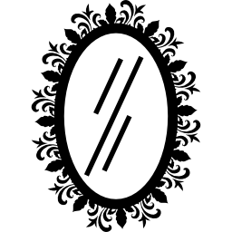 ovaler spiegel des friseursalons icon