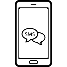 simbolo delle bolle di sms sullo schermo del telefono icona
