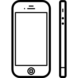 telefono da due punti di vista frontale e laterale icona