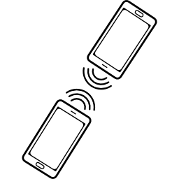 couple de téléphones connectés Icône