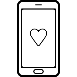 serce na ekranie telefonu ikona