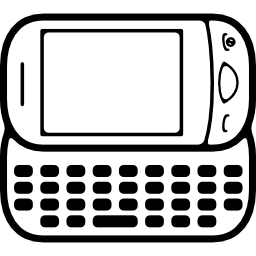 variante de teléfono móvil redondeado con teclado en posición horizontal icono